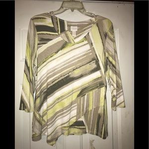 Lk new Chico’s Stretch Fun Top Shirt sz 1 M